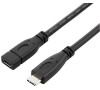 PremiumCord prodlužovací kabel USB-C 3.1 gen. 2, 1m černý