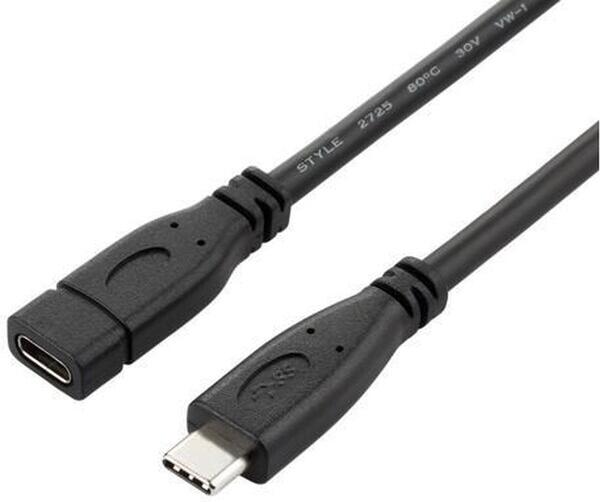 PremiumCord prodlužovací kabel USB-C 3.1 gen. 2, 1m černý
