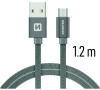 DATOVÝ KABEL SWISSTEN TEXTILE USB / MICRO USB 1,2 M ŠEDÝ