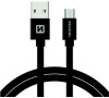 Textilní micro USB kabel SWISSTEN 71522201, 1,2 m, černý