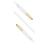 Plochý audio AUX kabel FIXED s konektory 2 x 3,5 mm jack, bílý