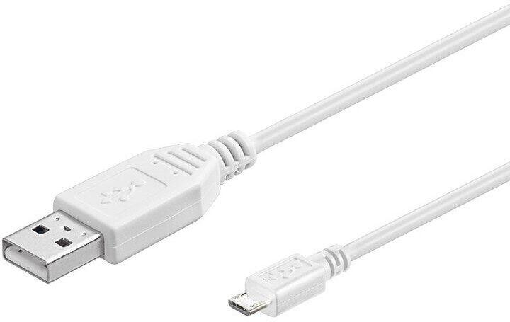 PremiumCord kabel USB 2.0 A-Micro USB B 3m bílý