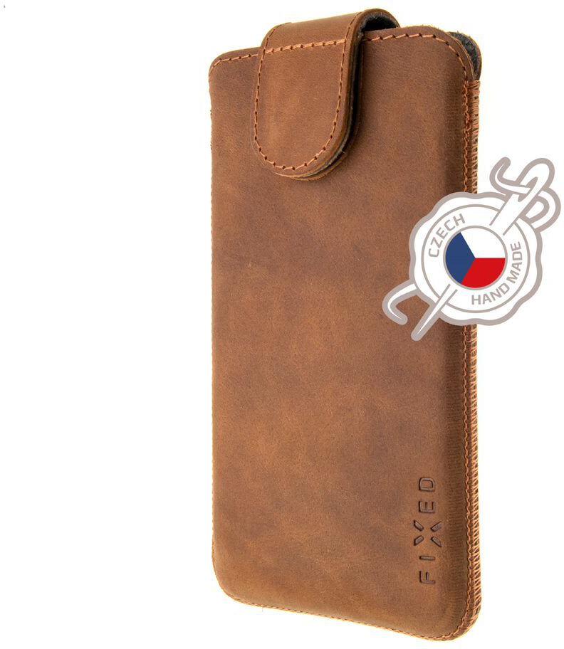 Kožené pouzdro FIXED Posh, velikost 4XL, hnědé