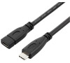 PremiumCord prodlužovací kabel USB-C 3.1 gen. 2, 1,5m černý