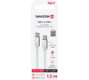 DATOVÝ KABEL SWISSTEN TEXTILE USB-C / USB-C 1,2 M STŘÍBRNÝ
