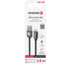 Textilní micro USB kabel SWISSTEN 71522301, 2,0 m, černý