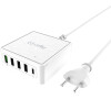 CELLY nabíjecí stanice 1xUSB-C, 3xUSB, 1xUSB Qualcomm Quick Charge 3.0, 60W, bílá