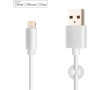 Dlouhý datový a nabíjecí kabel FIXED s konektory USB/Lightning, 2 metry, MFI certifikace, bílý