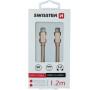 DATOVÝ KABEL SWISSTEN TEXTILE USB-C / USB-C 1,2 M ZLATÝ