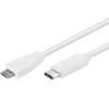 PremiumCord kabel USB-C - Micro USB 2.0 0,6m bílý
