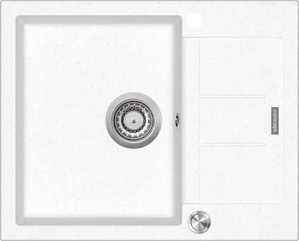 Dřez Concept DG05C45wh Cubis granitový bílý