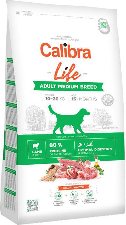 Granule pro psy Calibra Life Adult Medium Breed Lamb, 12kg