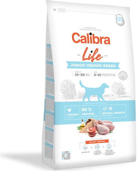 Granule pro psy Calibra Life Junior Medium Breed Chicken, 12kg