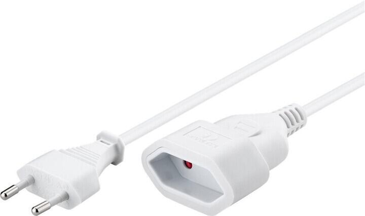 PREMIUMCORD Kabel síťový prodlužovací dvojvidlice 230V 3m bílý (kpsm3w)