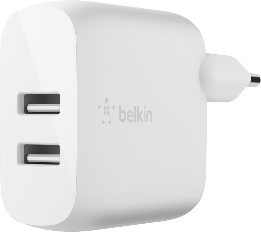 Belkin BOOST CHARGE Duální 24W USB-A nástěnná nabíječka, bílá (WCB002vfWH)