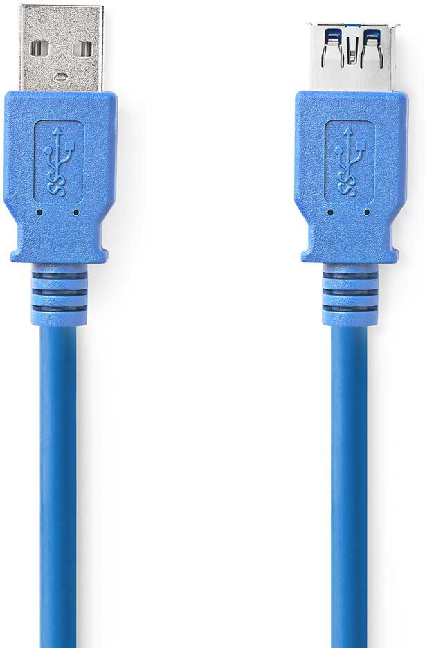 Nedis CCGB61010BU20 - USB 3.0 Kabel / A Zástrčka - A Zásuvka / 2 m / Modrá