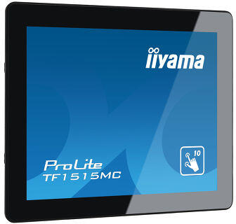 15" IIYAMA TF1515MC-B2: TN, XGA, capacitive, 10P, 350cd/m2, VGA, DP, HDMI, černý