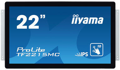 22" IIYAMA TF2215MC-B2: IPS, FullHD, capacitive, 10P, 350cd/m2, VGA, DP, HDMi, černý