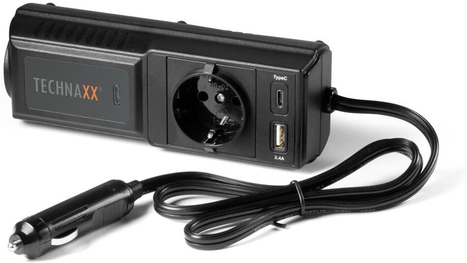 Technaxx měnič napětí 200W, DC 12V na 1xUSB-C, 1xUSB-A a 1x230V (TE21) (4855)
