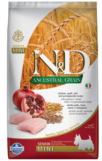 N&D LG DOG Senior Mini Chicken & Pomegranate 2,5kg