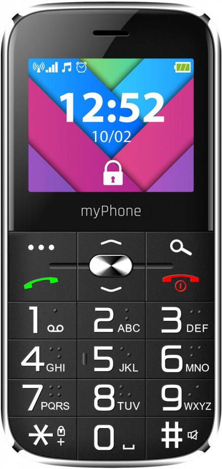 Telefon myPhone Halo C Senior černý s nabíjecím stojánkem