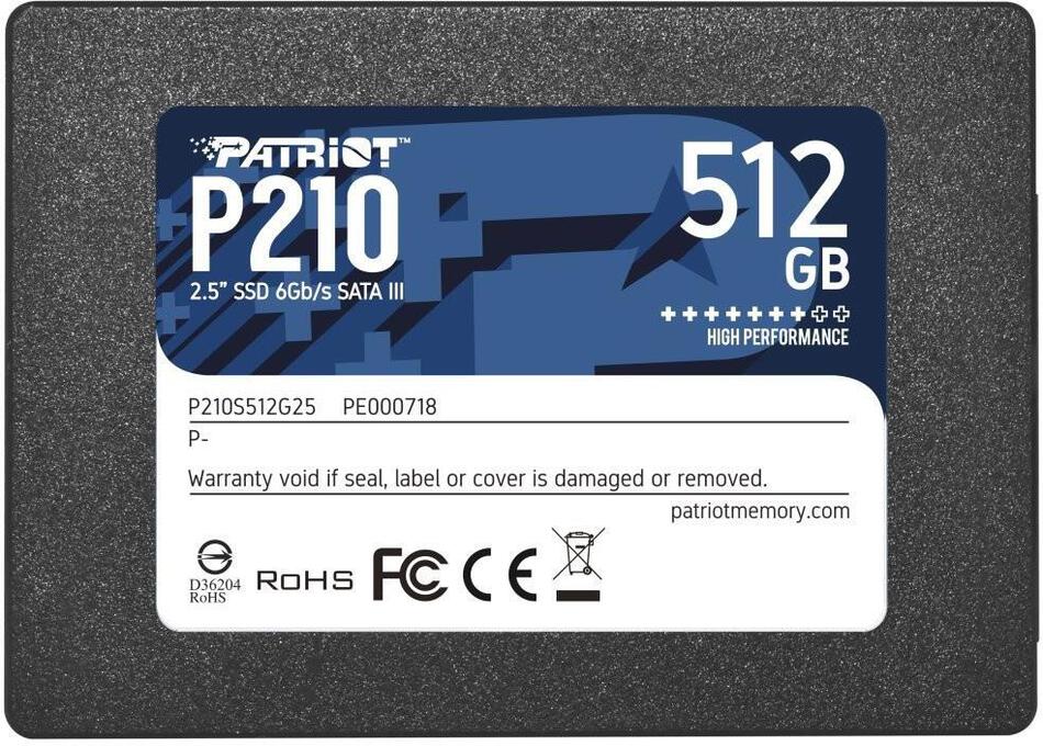 PATRIOT P210 / 512GB / SSD / 2.5" / SATA / 3R (P210S512G25)