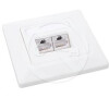 Solarix zásuvka CAT6 STP 2 x RJ45 pod omítku bílá SX9-2-6-STP-WH