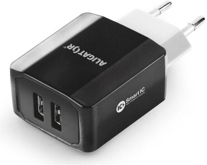 Nabíječka ALIGATOR CHS0002 3.4A, 2xUSB, smart IC, černá
