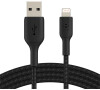 Belkin kabel oplétaný USB-A - Lightning, 2m, černý (CAA002bt2MBK)