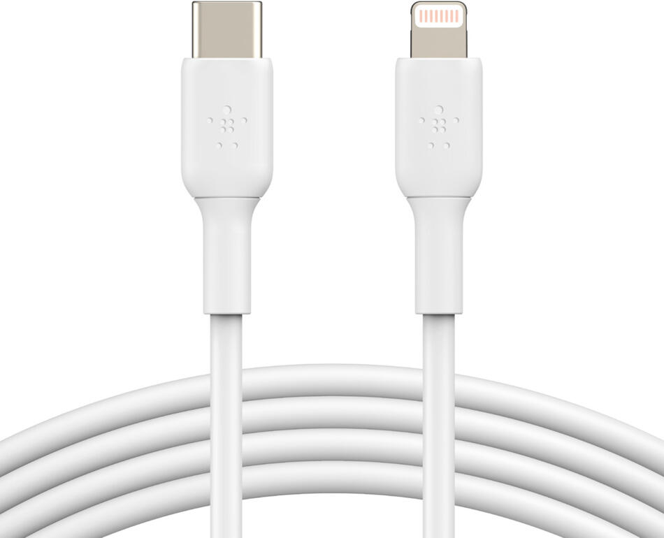 Belkin BELKIN kabel USB - C - Lightning, 1m, bílý (CAA003bt1MWH)