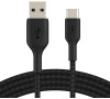 Belkin kabel oplétaný USB-C - USB-A, 1m, černý (CAB002bt1MBK)