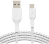 Belkin kabel oplétaný USB-C - USB-A, 1m, bílý (CAB002bt1MWH)
