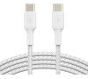 Belkin kabel oplétaný USB-C - USB-C, 1m, bílý (CAB004bt1MWH)
