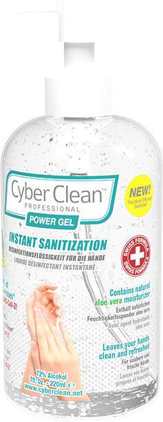 CYBER CLEAN cyberClean POWER GEL - instant liquid sanitizer 7 oz / 220 ml (47029)