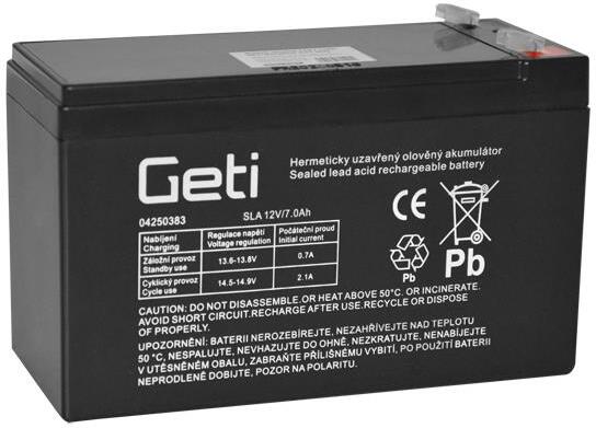 Baterie olověná 12V 7.0Ah GETI (konektor 4,75 mm)