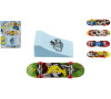 Teddies Skateboard prstov s rampou plast 10cm mix barev na kart