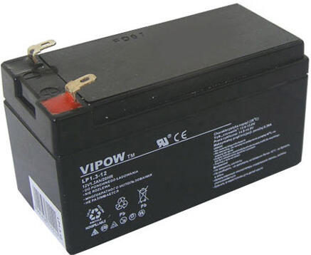 Baterie olověná 12V 1.3Ah VIPOW BAT0213