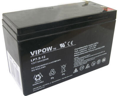 Baterie olověná 12V 7.5Ah VIPOW BAT0214