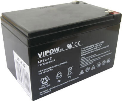 Baterie olověná 12V 12Ah VIPOW BAT0216