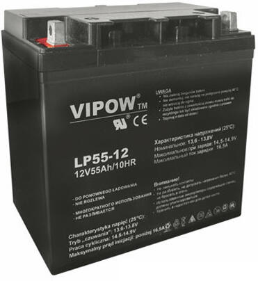 Baterie olověná 12V 55Ah VIPOW BAT0223