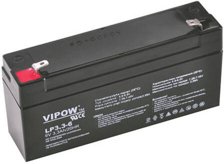 Baterie olověná 6V 3.3Ah VIPOW BAT0205