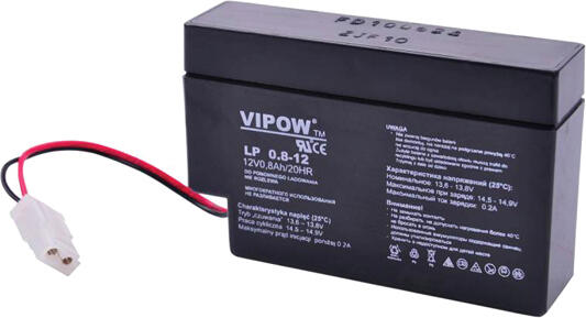 Baterie olověná 12V 0.8Ah VIPOW BAT0221