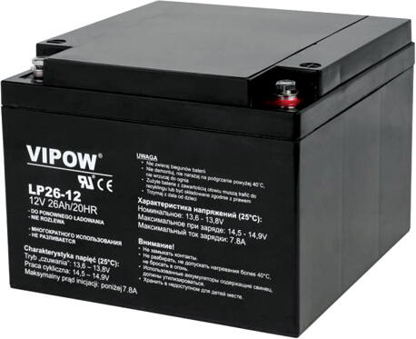 Baterie olověná 12V 26Ah VIPOW BAT0270