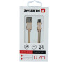 DATOVÝ KABEL SWISSTEN TEXTILE USB / MICRO USB 0,2 M ZLATÝ