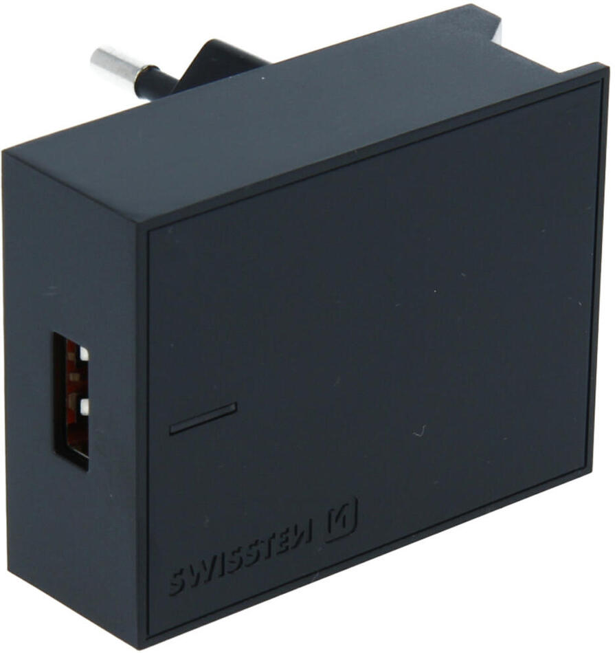 SWISSTEN SÍŤOVÝ ADAPTÉR 1x USB-A 22,5W, SUPER CHARGE ČERNÝ