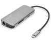 Digitus 8portov dokovac stanice USB-C, 2xUSB3.0, 1xRJ45, 2xHDMI, 1xPD, 1xMicro SD, 1xSD, ed (DA-70884)