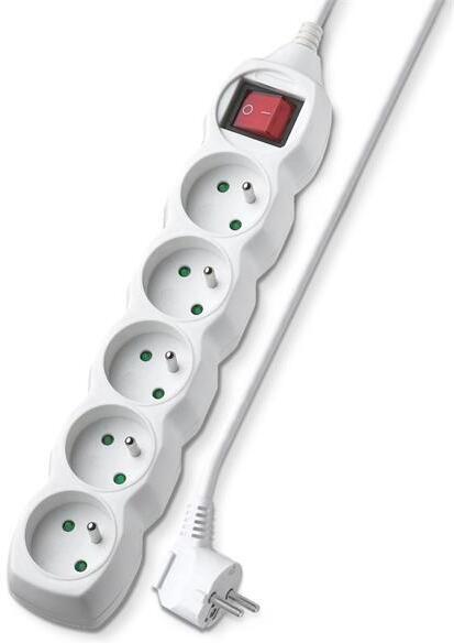 Prodlužovací kabel 5 zásuvek 2m GETI GEC52S s vypínačem