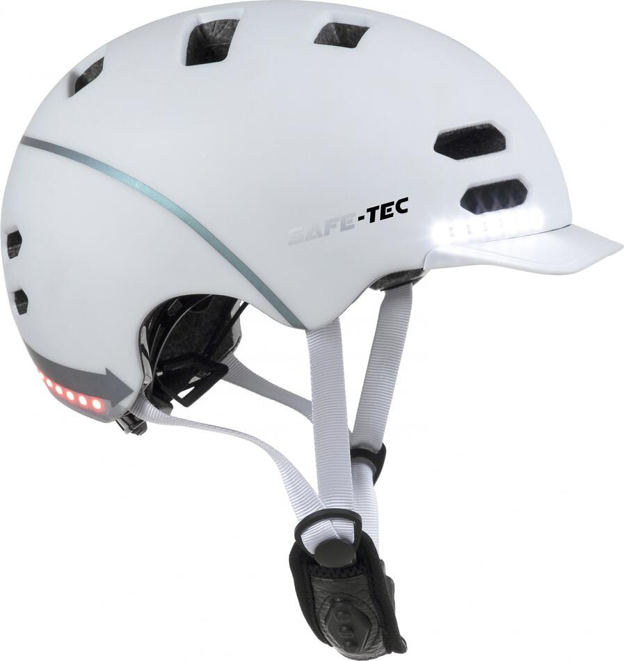 Chytrá helma Safe-Tec SK8 White L (58cm - 61cm)
