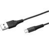 Datový USB kabel CELLY s microUSB konektorem, nylonový obal, 1 m, černý