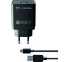 Nabíjecí set USB adaptéru a USB-C kabelu Cellularline, Qualcomm® Quick Charge™ 3.0, 18W, černý